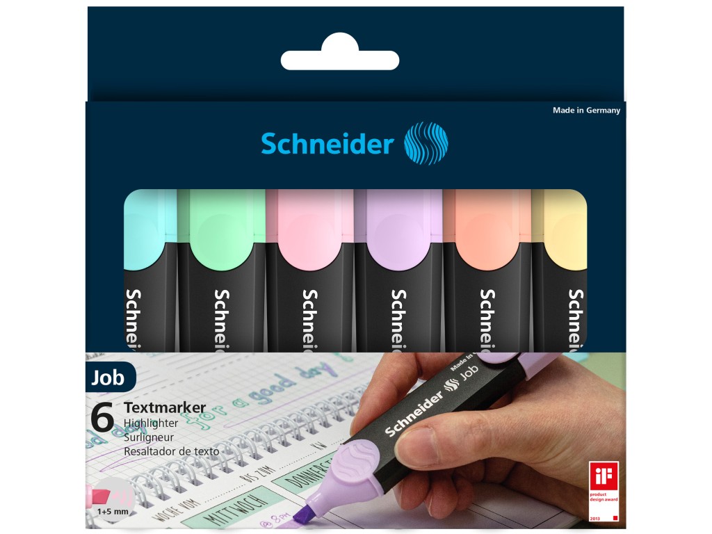 TEXTMARKER SCHNEIDER JOB 6CUL/SET PASTEL