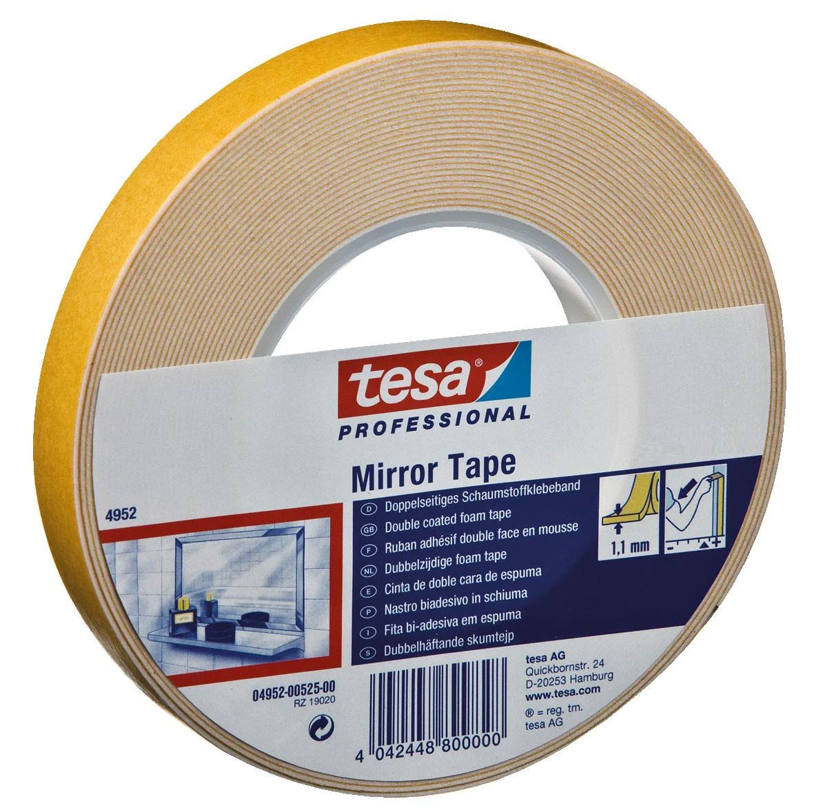 BANDA TESA DUBLU ADEZIVA BURETATA 50M X 25MM  4952
