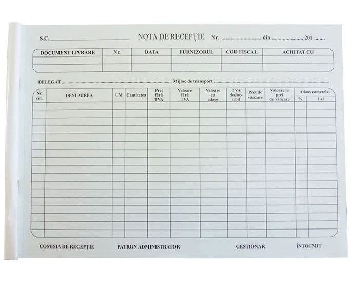 NOTA RECEPTIE SIMPLA